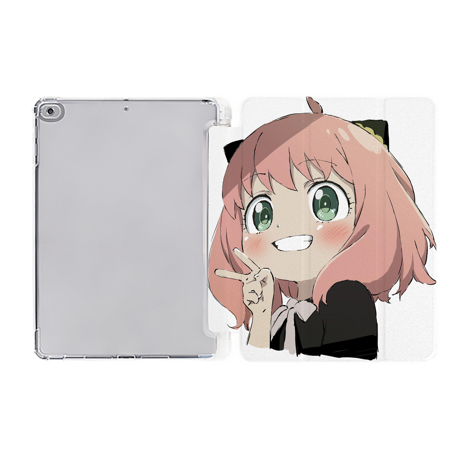 （画像用） SPY×FAMILY间谍家家酒 IPad ケース ペン収納付き 三つ折りスタンド PUレザー×シリコン 対応機種9.5/10.5/10.9インチ